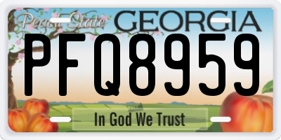 GA license plate PFQ8959
