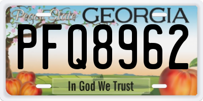 GA license plate PFQ8962