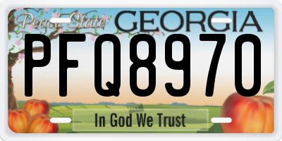 GA license plate PFQ8970