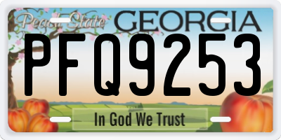 GA license plate PFQ9253