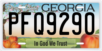 GA license plate PFQ9290