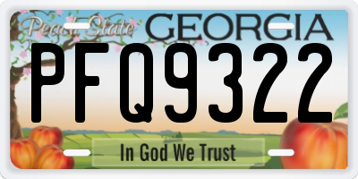 GA license plate PFQ9322