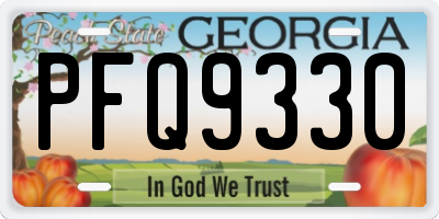 GA license plate PFQ9330