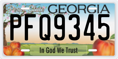 GA license plate PFQ9345
