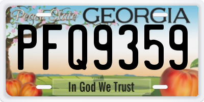 GA license plate PFQ9359