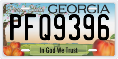 GA license plate PFQ9396