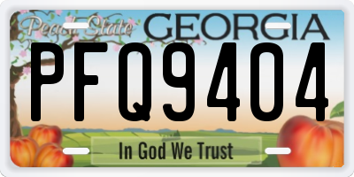 GA license plate PFQ9404