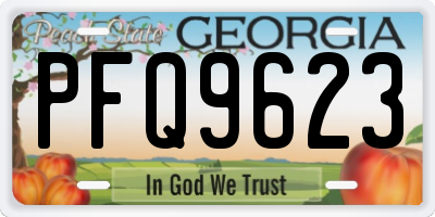 GA license plate PFQ9623