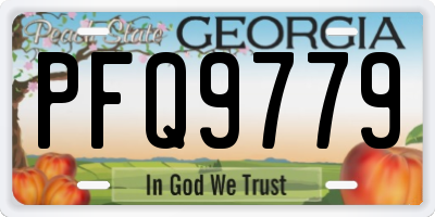 GA license plate PFQ9779