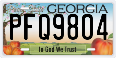 GA license plate PFQ9804