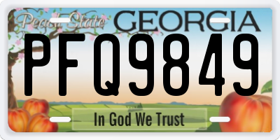 GA license plate PFQ9849