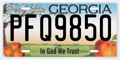 GA license plate PFQ9850