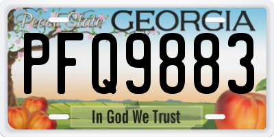 GA license plate PFQ9883