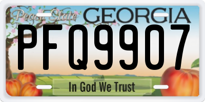 GA license plate PFQ9907
