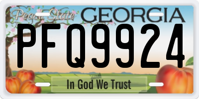 GA license plate PFQ9924