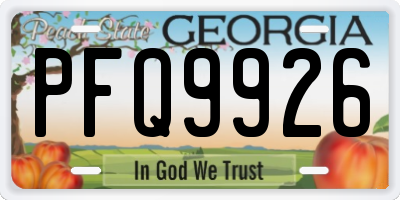 GA license plate PFQ9926