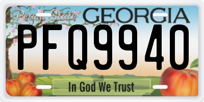 GA license plate PFQ9940