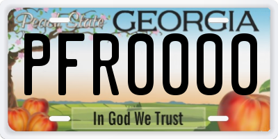 GA license plate PFR0000