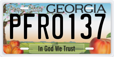 GA license plate PFR0137