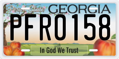 GA license plate PFR0158