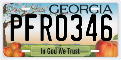 GA license plate PFR0346