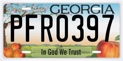 GA license plate PFR0397