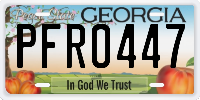 GA license plate PFR0447