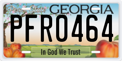 GA license plate PFR0464