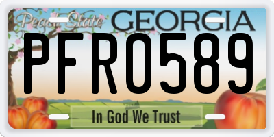 GA license plate PFR0589