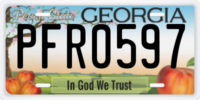 GA license plate PFR0597
