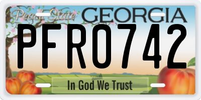 GA license plate PFR0742
