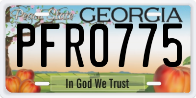 GA license plate PFR0775