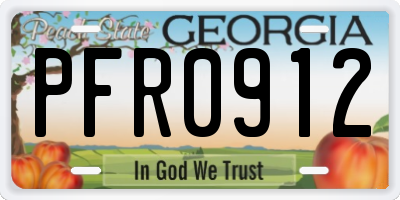 GA license plate PFR0912