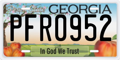 GA license plate PFR0952