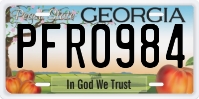 GA license plate PFR0984