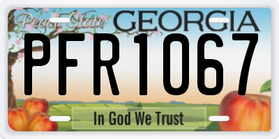 GA license plate PFR1067