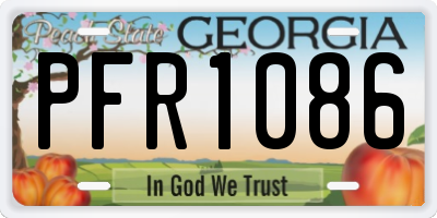 GA license plate PFR1086