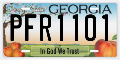 GA license plate PFR1101