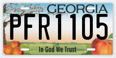 GA license plate PFR1105