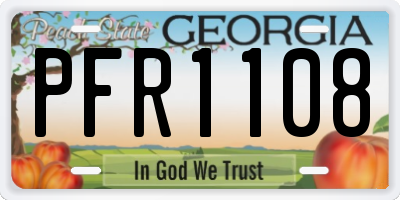 GA license plate PFR1108