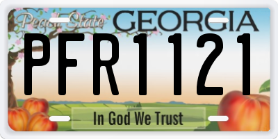 GA license plate PFR1121
