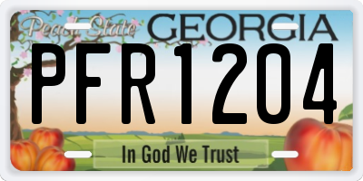 GA license plate PFR1204