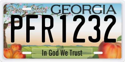 GA license plate PFR1232