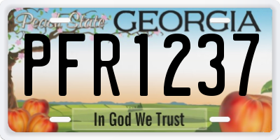 GA license plate PFR1237