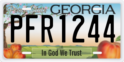 GA license plate PFR1244