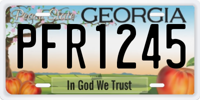 GA license plate PFR1245