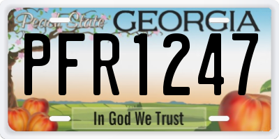 GA license plate PFR1247