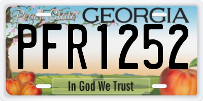 GA license plate PFR1252