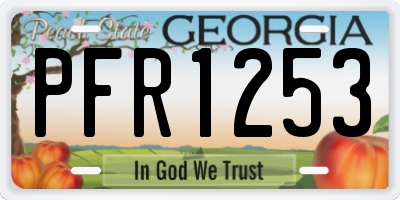 GA license plate PFR1253