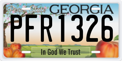 GA license plate PFR1326